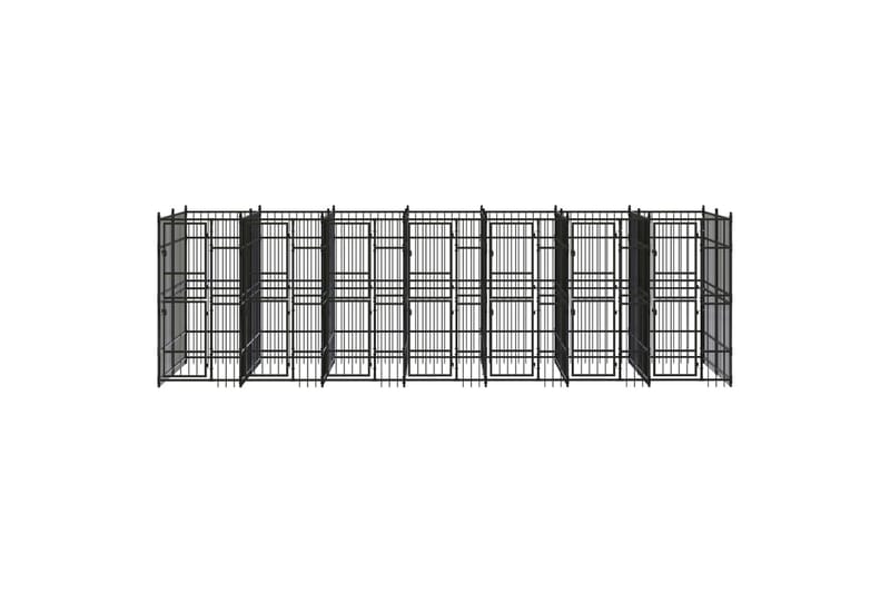 udendørs hundeløbegård 12,9 mÂ² stål - Sort - Sport & fritid - Til dyrene - Til hund - Hundemøbler