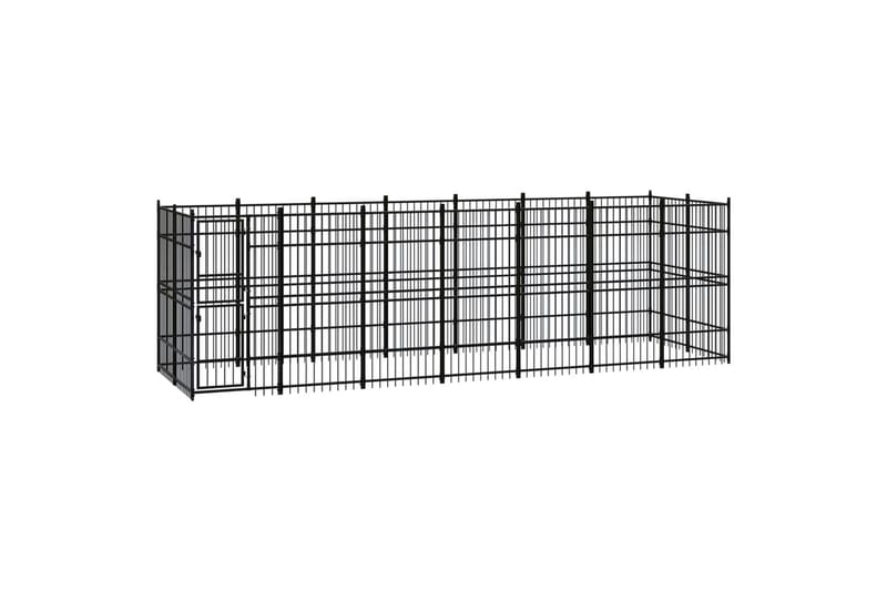 udendørs hundeløbegård 12,9 mÂ² stål - Sort - Sport & fritid - Til dyrene - Til hund - Hundemøbler