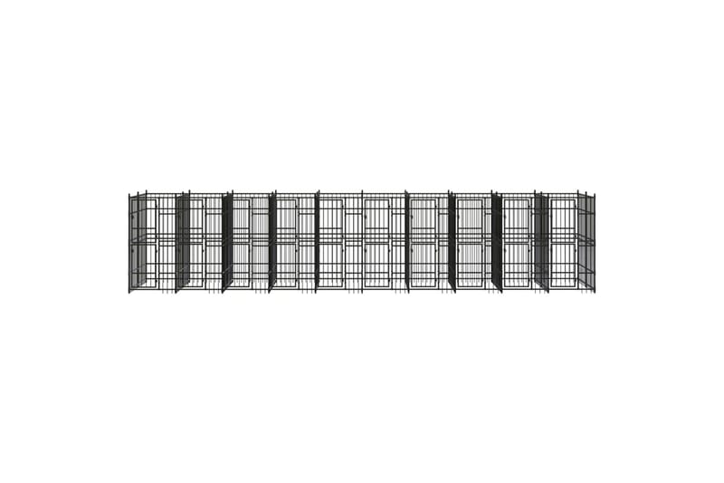 udendørs hundeløbegård 18,43 mÂ² stål - Sort - Hundemøbler - Hundelåge & hundehegn - Hundehus & hundegård