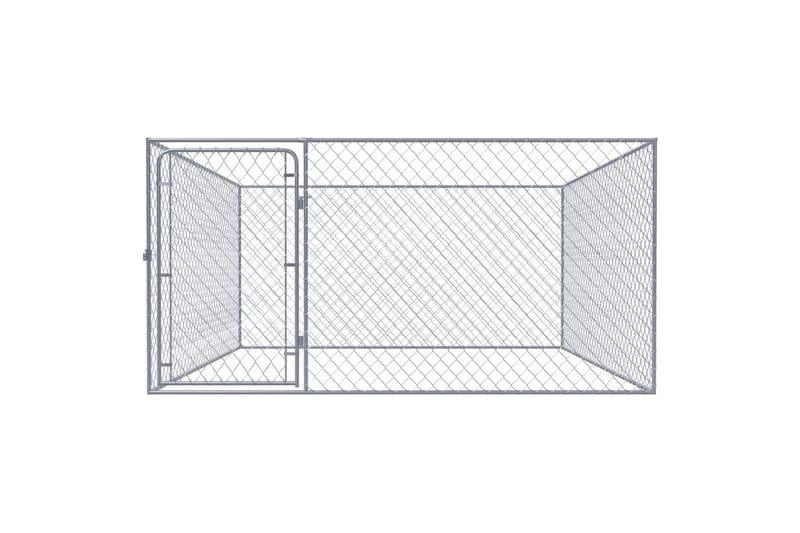 Udendørs Hundeløbegård 2 X 2 X 1,85 M Galvaniseret Stål - Sølv - Hundemøbler - Hundehus & hundegård
