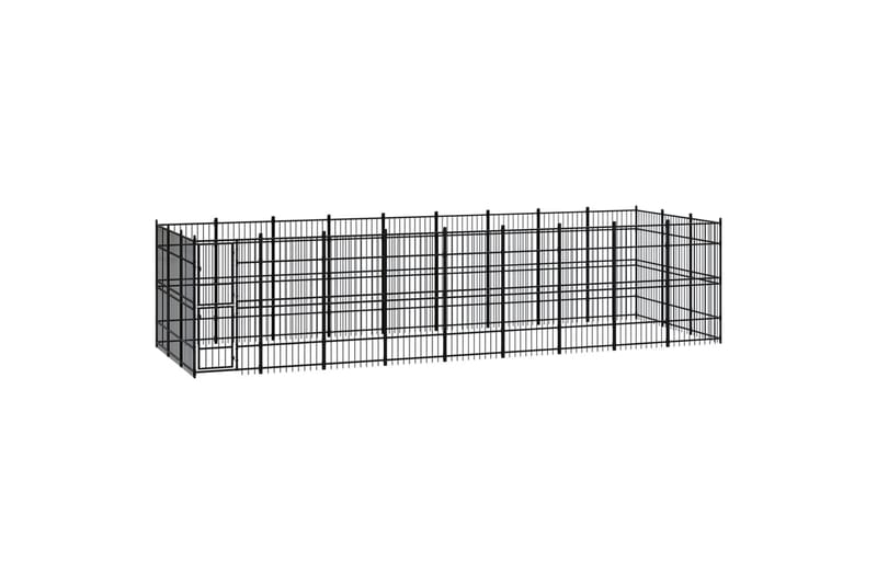 udendørs hundeløbegård 24,88 mÂ² stål - Sort - Sport & fritid - Til dyrene - Til hund - Hundemøbler