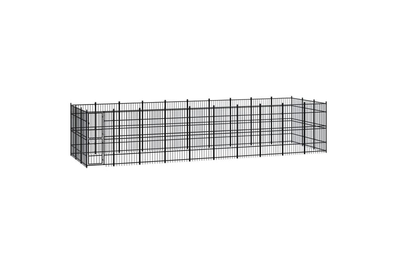 udendørs hundeløbegård 27,65 mÂ² stål - Sort - Sport & fritid - Til dyrene - Til hund - Hundemøbler