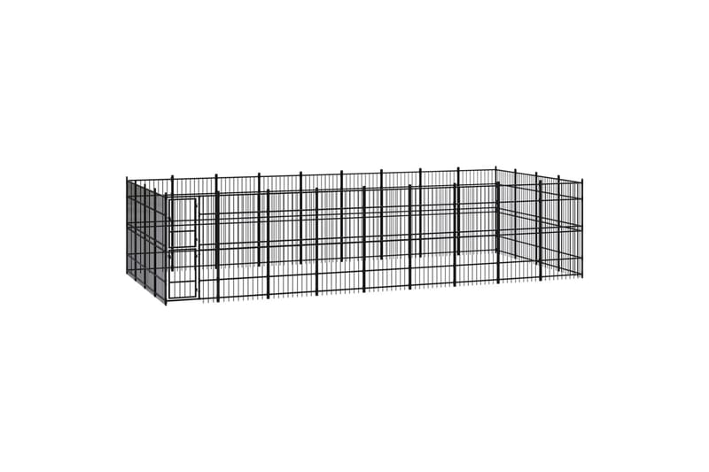 udendørs hundeløbegård 33,18 mÂ² stål - Sort - Sport & fritid - Til dyrene - Til hund - Hundemøbler