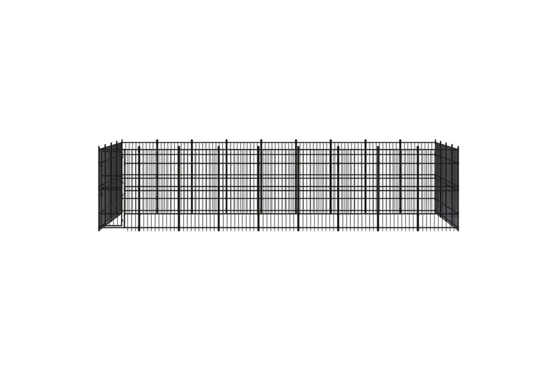 udendørs hundeløbegård 33,18 mÂ² stål - Sort - Sport & fritid - Til dyrene - Til hund - Hundemøbler