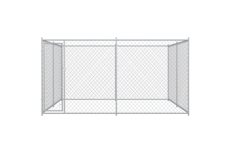 udendørs hundeløbegård 383x383x185 cm - Sølv - Sport & fritid - Til dyrene - Til hund - Hundemøbler