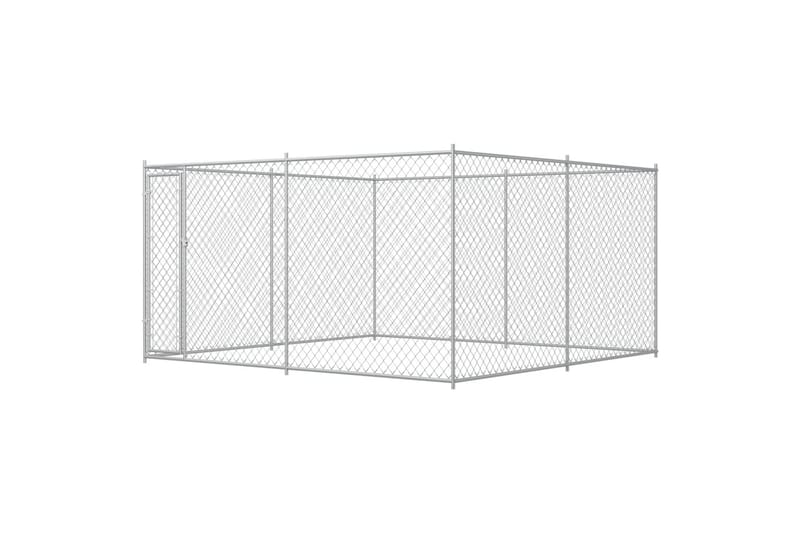 udendørs hundeløbegård 383x383x185 cm - Sølv - Sport & fritid - Til dyrene - Til hund - Hundemøbler