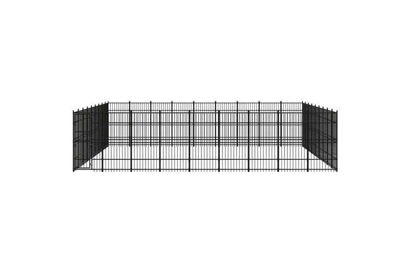 udendørs hundeløbegård 74,65 mÂ² stål - Sort - Sport & fritid - Til dyrene - Til hund - Hundemøbler