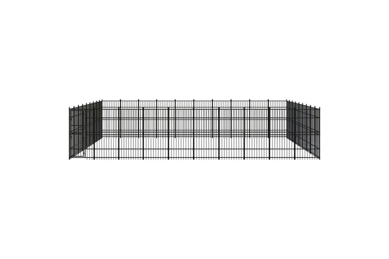 udendørs hundeløbegård 82,94 mÂ² stål - Sort - Sport & fritid - Til dyrene - Til hund - Hundemøbler