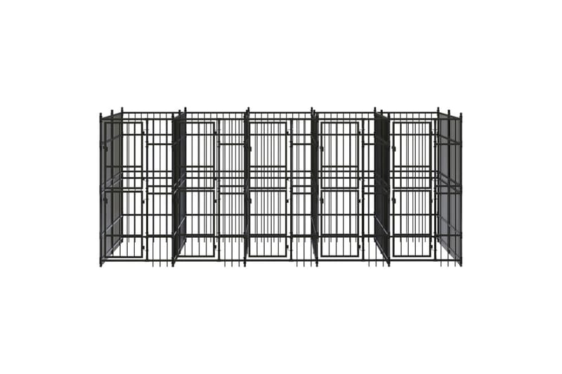 udendørs hundeløbegård 9,22 mÂ² stål - Sort - Sport & fritid - Til dyrene - Til hund - Hundemøbler