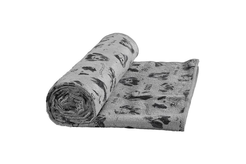 Hundehåndklæde Woof Grå 60 x 120 cm - 60 x 120 cm - Sport & fritid - Til dyrene - Til hund - Hundetilbehør & hundeaccessories - Hundetæpper & skind