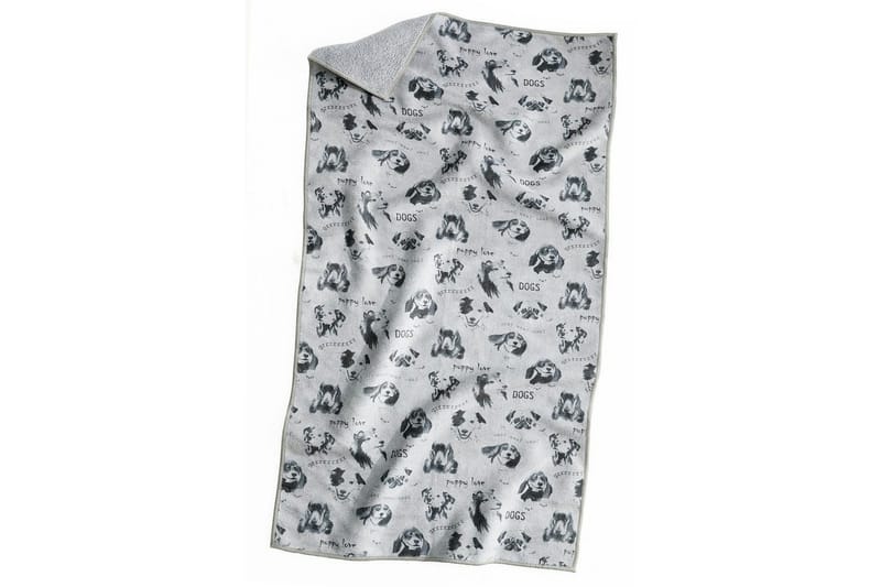 Hundehåndklæde Woof Grå 60 x 120 cm - 60 x 120 cm - Sport & fritid - Til dyrene - Til hund - Hundetilbehør & hundeaccessories - Hundetæpper & skind