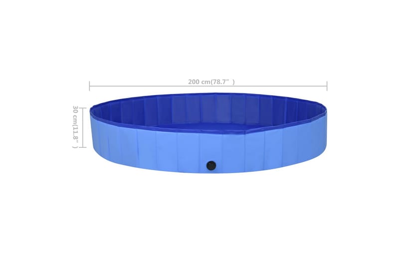 Foldbart hundebassin 200x30 cm pvc blå - Sport & fritid - Til dyrene - Til hund - Hundetilbehør & hundeaccessories