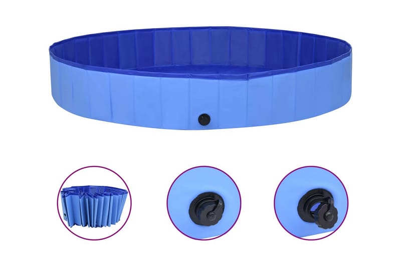 Foldbart hundebassin 300x40 cm pvc blå - Sport & fritid - Til dyrene - Til hund - Hundetilbehør & hundeaccessories