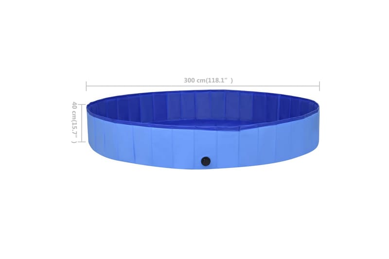 Foldbart hundebassin 300x40 cm pvc blå - Sport & fritid - Til dyrene - Til hund - Hundetilbehør & hundeaccessories
