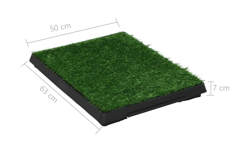 Kæledyrstoilet Med Bakke Og Kunstgræs Grøn 63X50X7 Cm - Sport & fritid - Til dyrene - Til hund - Hundetilbehør & hundeaccessories - Hundeposer & Hvalpemåtte