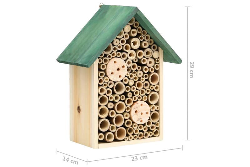 Insekthotel 2 stk. 23x14x29 cm fyrretræ - Brun - Sport & fritid - Til dyrene