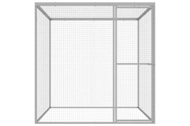 Kattebur 1,5x1,5x1,5 m galvaniseret stål - Sølv - Sport & fritid - Til dyrene - Kat - Kattebur & kattetaske