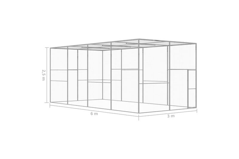 Kattebur 6x3x2,5 cm galvaniseret stål - Sølv - Sport & fritid - Til dyrene - Kat - Kattebur & kattetaske