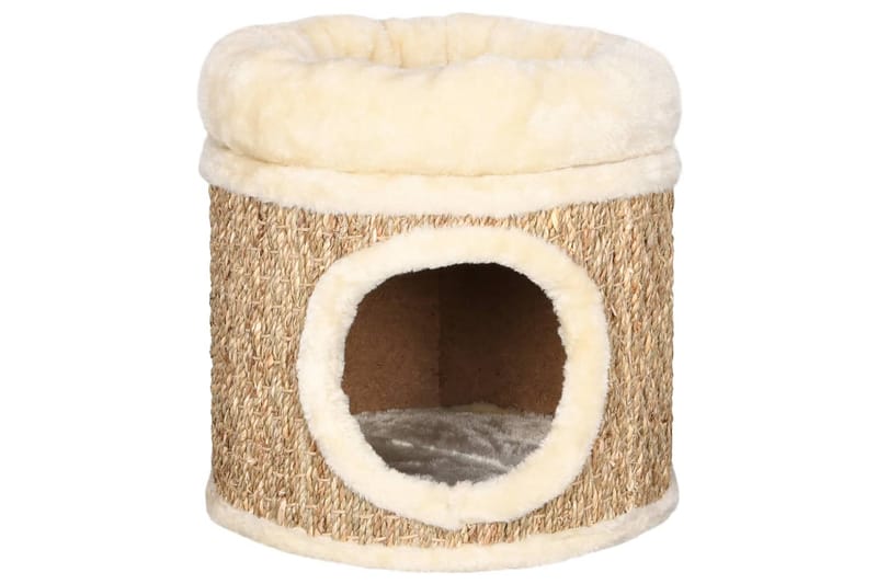 kattehus med luksushynde 33 cm søgræs - Beige - Sport & fritid - Til dyrene - Kat - Kattebur & kattetaske