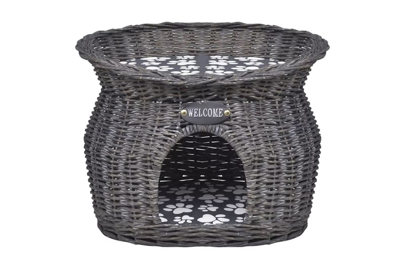 Kattehus/-Seng/-Slot Af Pil, Til Kæledyr, M. Kradsetræ & Hyn - Grå - Sport & fritid - Til dyrene - Kat - Kattemøbler - Kattehus