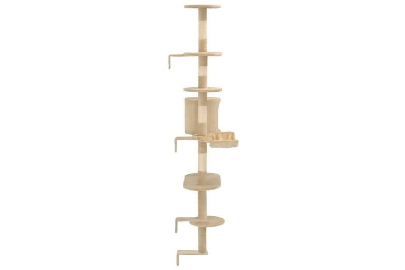 Kradsetræ M. Sisal-Kradsestolper Til Katte Vægmonteret 194Cm - Beige - Sport & fritid - Til dyrene - Kat - Kattemøbler