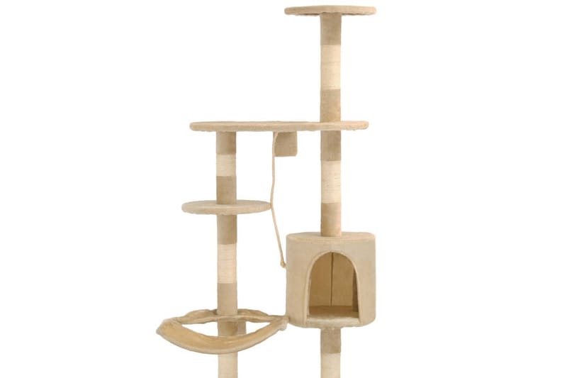 Kradsetræ M. Sisal-Kradsestolper Til Katte Vægmonteret 194Cm - Beige - Sport & fritid - Til dyrene - Kat - Kattemøbler