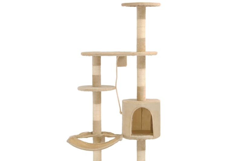 Kradsetræ M. Sisal-Kradsestolper Til Katte Vægmonteret 194Cm - Beige - Kattemøbler
