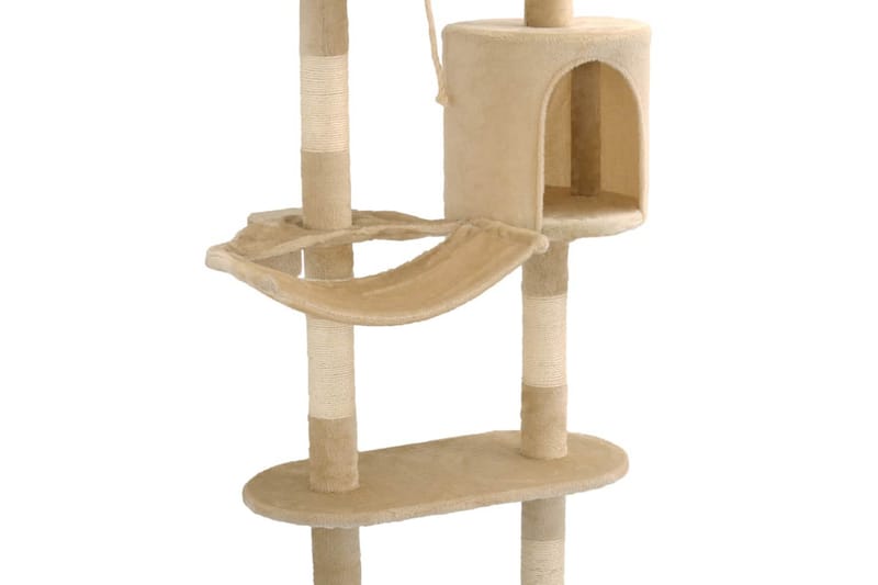 Kradsetræ M. Sisal-Kradsestolper Til Katte Vægmonteret 194Cm - Beige - Sport & fritid - Til dyrene - Kat - Kattemøbler