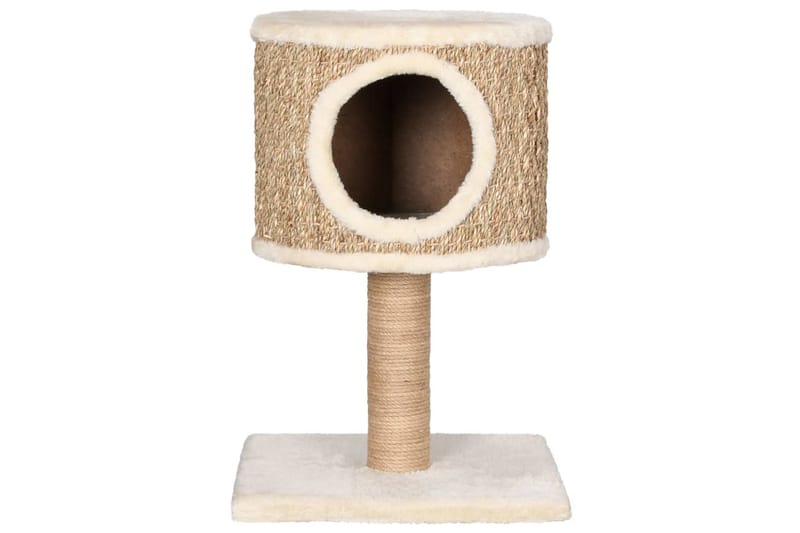 kradsetræ med hus og kradsestolpe 52 cm søgræs - Beige - Sport & fritid - Til dyrene - Kat - Kattemøbler