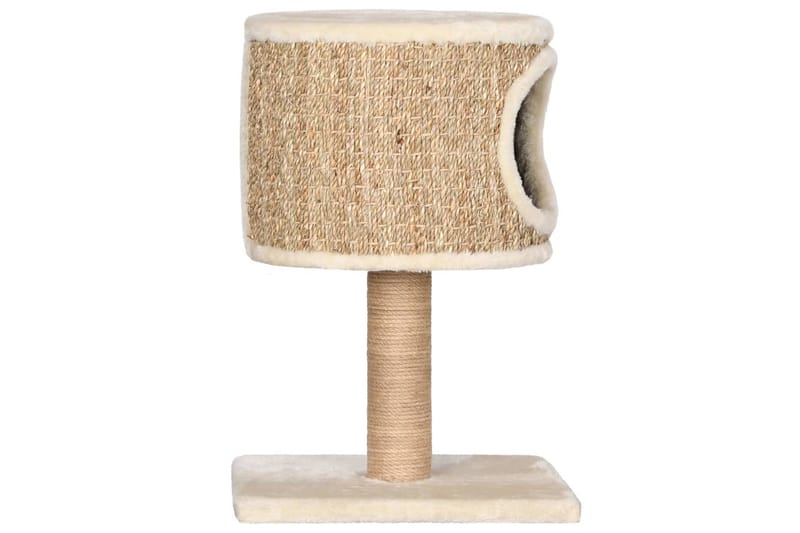kradsetræ med hus og kradsestolpe 52 cm søgræs - Beige - Sport & fritid - Til dyrene - Kat - Kattemøbler