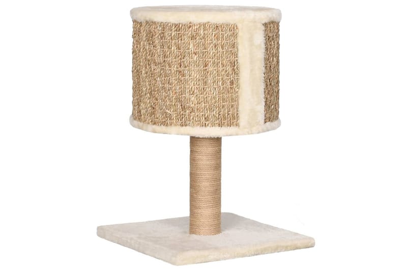 kradsetræ med hus og kradsestolpe 52 cm søgræs - Beige - Sport & fritid - Til dyrene - Kat - Kattemøbler