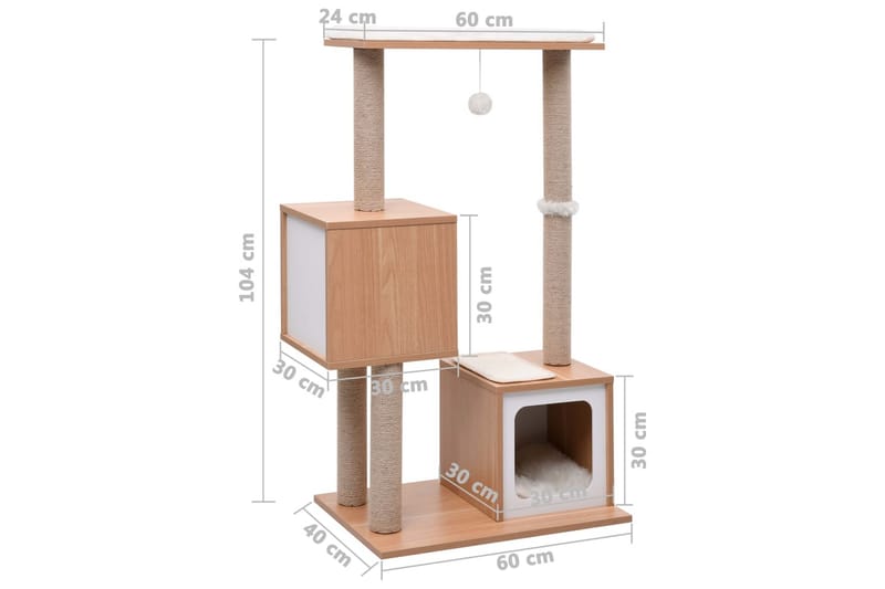 Kradsetræ Med Kradsemåtte Sisal 104 cm - Sport & fritid - Til dyrene - Kat - Kattemøbler - Kradsetræer & kradsemøbler