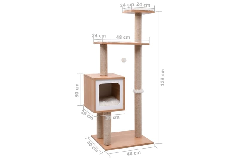 Kradsetræ Med Kradsemåtte Sisal 123 cm - Sport & fritid - Til dyrene - Kat - Kattemøbler - Kradsetræer & kradsemøbler