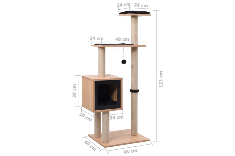 Kradsetræ Med Kradsemåtte Sisal 123 cm - Sport & fritid - Til dyrene - Kat - Kattemøbler - Kradsetræer & kradsemøbler