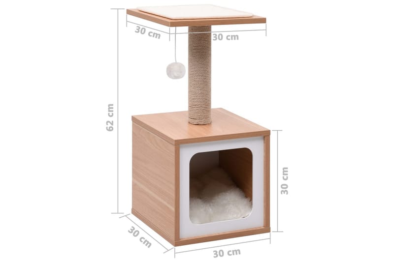 Kradsetræ Med Kradsemåtte Sisal 62 cm - Sport & fritid - Til dyrene - Kat - Kattemøbler - Kradsetræer & kradsemøbler