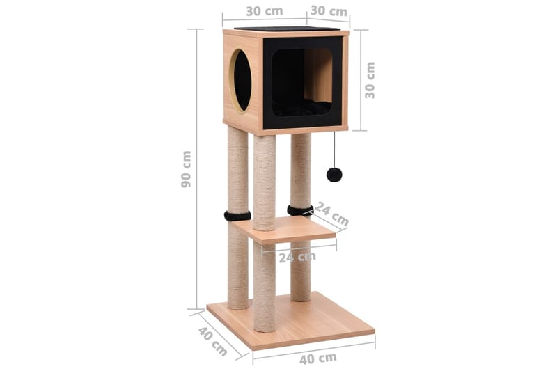 Kradsetræ Med Kradsemåtte Sisal 90 cm - Kradsetræer & kradsemøbler - Kattemøbler