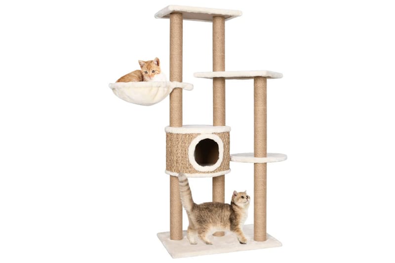 kradsetræ med kradsestolpe 126 cm søgræs - Beige - Sport & fritid - Til dyrene - Kat - Kattemøbler