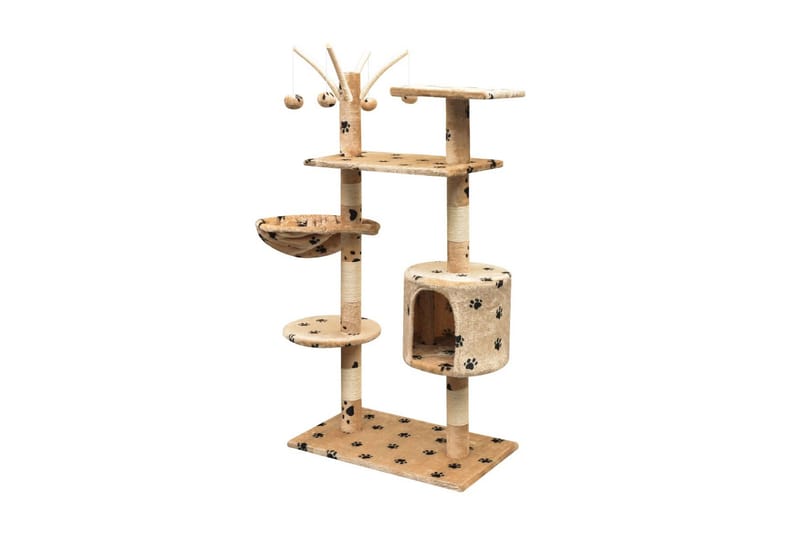 Kradsetræ Med Sisal Til Katte 125 Cm Poteprint Beige - Flerfarvet - Sport & fritid - Til dyrene - Kat - Kattemøbler