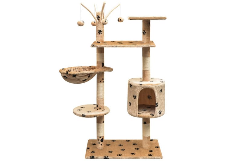Kradsetræ Med Sisal Til Katte 125 Cm Poteprint Beige - Flerfarvet - Sport & fritid - Til dyrene - Kat - Kattemøbler