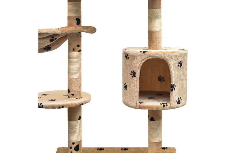 Kradsetræ Med Sisal Til Katte 125 Cm Poteprint Beige - Flerfarvet - Kattemøbler