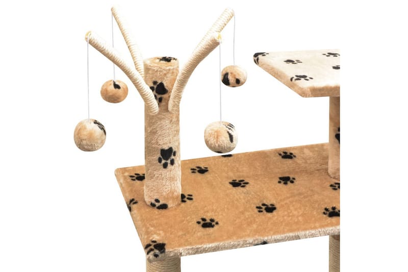 Kradsetræ Med Sisal Til Katte 125 Cm Poteprint Beige - Flerfarvet - Sport & fritid - Til dyrene - Kat - Kattemøbler