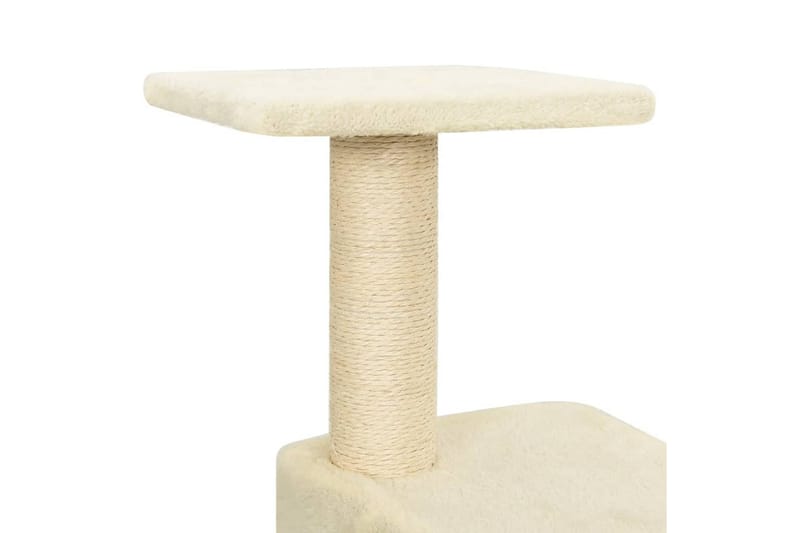 kradsetræ med sisalkradsestolper 119 cm cremefarvet - Creme - Sport & fritid - Til dyrene - Kat - Kattemøbler - Kradsetræer & kradsemøbler