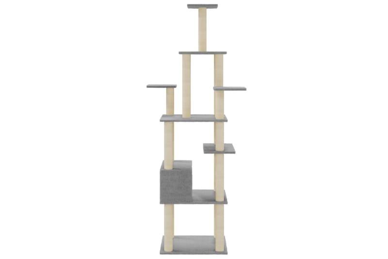 kradsetræ med sisalkradsestolper 183 cm lysegrå - Grå - Kradsetræer & kradsemøbler - Kattemøbler