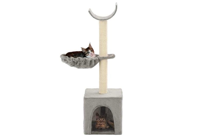 Kradsetræ Til Katte Med Sisal-Kradsestolper 105 Cm Grå - Grå - Kattemøbler