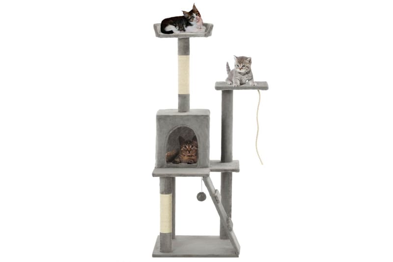Kradsetræ Til Katte Med Sisal-Kradsestolper 120 Cm Grå - Grå - Sport & fritid - Til dyrene - Kat - Kattemøbler