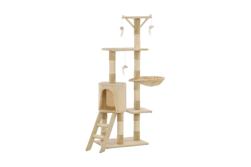 Kradsetræ Til Katte Med Sisal-Kradsestolper 138 Cm Beige - Beige - Sport & fritid - Til dyrene - Kat - Kattemøbler
