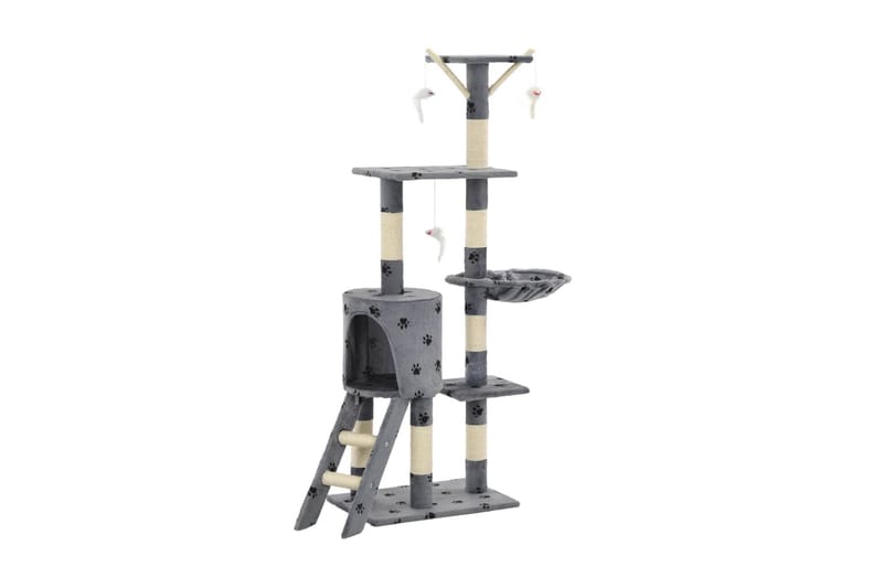 Kradsetræ Til Katte Med Sisal-Kradsestolper 138 Cm - Grå - Sport & fritid - Til dyrene - Kat - Kattemøbler