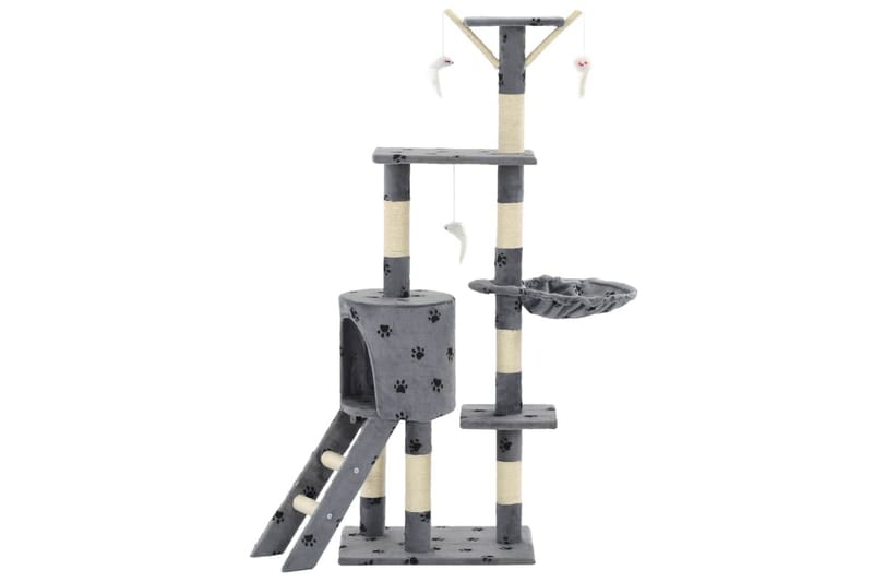 Kradsetræ Til Katte Med Sisal-Kradsestolper 138 Cm - Grå - Sport & fritid - Til dyrene - Kat - Kattemøbler