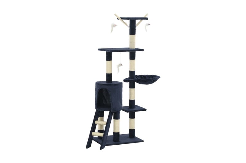 Kradsetræ Til Katte Med Sisal-Kradsestolper 138 Cm Mørkeblå - Blå - Sport & fritid - Til dyrene - Kat - Kattemøbler