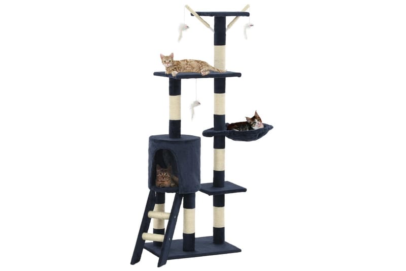 Kradsetræ Til Katte Med Sisal-Kradsestolper 138 Cm Mørkeblå - Blå - Sport & fritid - Til dyrene - Kat - Kattemøbler